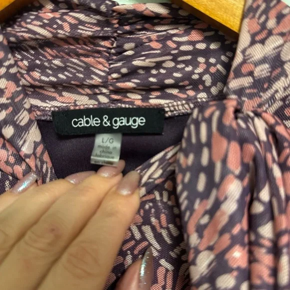 Cable & Gauge Pink and Black Patterned Blouse - Picture 3 of 6